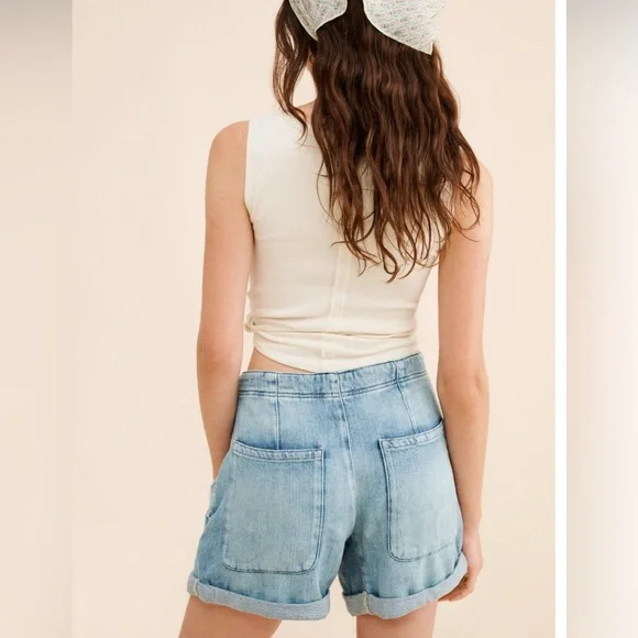 Free People Osaka Relaxed Shorts - blue - size 27 - Picture 2 of 5